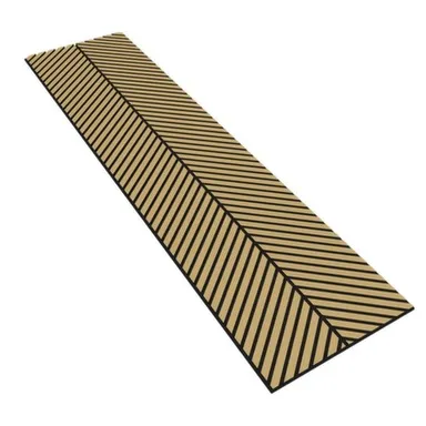 Купить Панель стеновая акустическая МДФ елочка Белый дуб, черный войлок, шпон 2700x559x21 мм, Vilonty в интернет-магазине Akvilon.kz