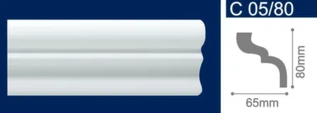 Купить Плинтус потолочный 80x65x2000мм, Solid в интернет-магазине Akvilon.kz