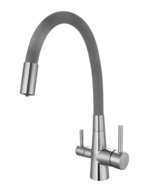 Купить Смеситель для кухни с высоким гибким изливом, подключение к фильтру, серый, Esko в интернет-магазине Akvilon.kz