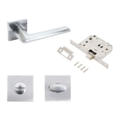 Купить Комплект ручек с защ. и фикс. ТИНА, Аллюр Матовый хром в интернет-магазине Akvilon.kz