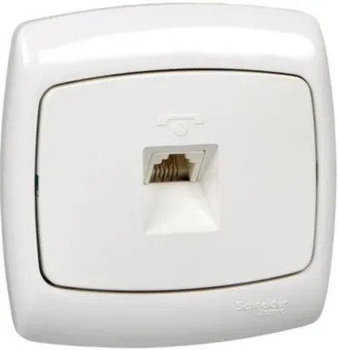 Купить Розетка 1-местная телефонная с/у РОНДО белый Schneider Electric в интернет-магазине Akvilon.kz