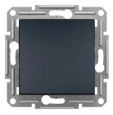 Купить Антрацит выключатель проходной1 - клав. 10А Asfora в интернет-магазине Akvilon.kz