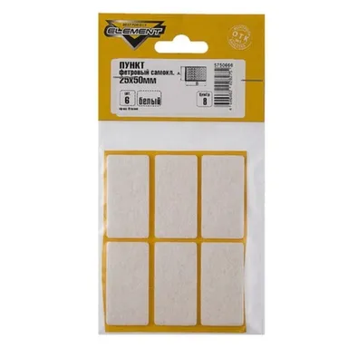 Купить Пункт фетровый самоклеящийся 25x50 мм, белый, 6 шт, Стройбат в интернет-магазине Akvilon.kz