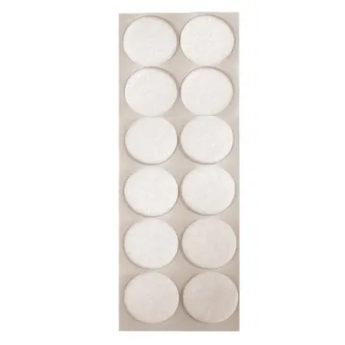 Купить Пункт фетровый самоклеящийся D24 мм, белый, 12 шт, Стройбат в интернет-магазине Akvilon.kz