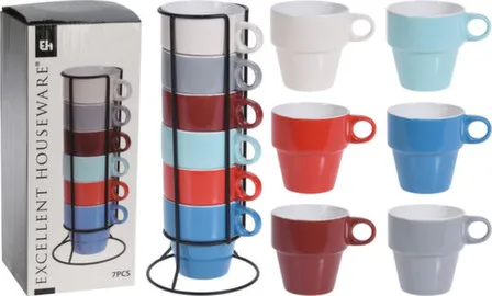 Купить Кружка 300мл, набор 6шт, в комплекте с подставкой, Koopman в интернет-магазине Akvilon.kz