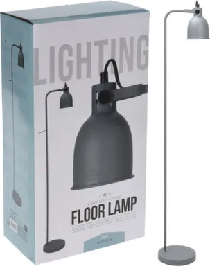Купить Лампа напольная, 20x129 см, цоколь E27, 1x40 Вт, серый, Koopman в интернет-магазине Akvilon.kz