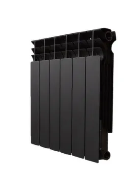 Купить Радиатор биметаллический Pro, 6 секций, черный, 500x100 мм, Teplon в интернет-магазине Akvilon.kz