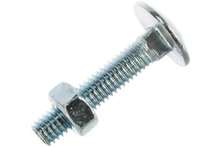 Купить Болт мебельный DIN 603 6x30 с гайкой (белый цинк 10 шт), Стройбат в интернет-магазине Akvilon.kz