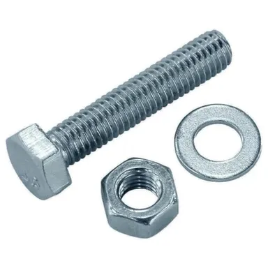 Купить Болты DIN 933 М10x40 с гайк.и шайб. (белый цинк 2 шт), Стройбат в интернет-магазине Akvilon.kz