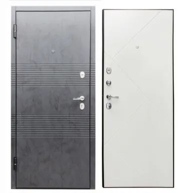 Купить Дверь металлическая Урбан Дуб пасадена Ясень Белоснежный, Промет 860 Левое в интернет-магазине Akvilon.kz