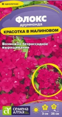 Купить Цветы Флокс Красотка в малиновом друммонда 0,05 гр, Семена Алтая в интернет-магазине Akvilon.kz