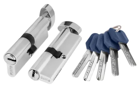 Купить Цилиндровый механизм с вертушкой симметричный Z402 CP 40+10+40 мм хром, Punto в интернет-магазине Akvilon.kz