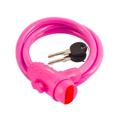 Купить Замок велосипедный 10x1000 мм, Нора-М Розовый в интернет-магазине Akvilon.kz