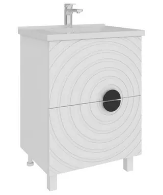 Тумба напольная Дана Белый снег Белый матовый 2 ящика с умывальником А1047 100 см, AVK в интернет-магазине Akvilon.kz