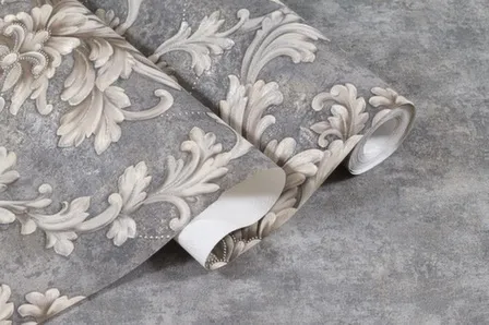 Купить Обои виниловые на флизелиновой основе Анабель, мотив, графит, 1,06x10 м, Артекс в интернет-магазине Akvilon.kz