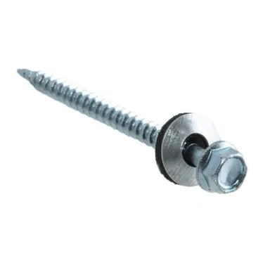 Купить Саморезы кровельные с буром, белый цинк, 6,3x64 мм, 120 шт, Стройбат в интернет-магазине Akvilon.kz