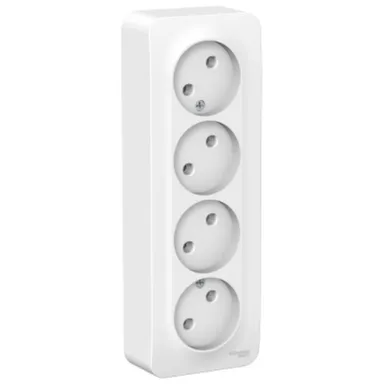 Купить Розетка 4-местная Schneider Electric Blancа в интернет-магазине Akvilon.kz