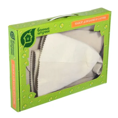 Купить Набор из 2-х предметов (шапка Классик, коврик белый), Банные штучки в интернет-магазине Akvilon.kz