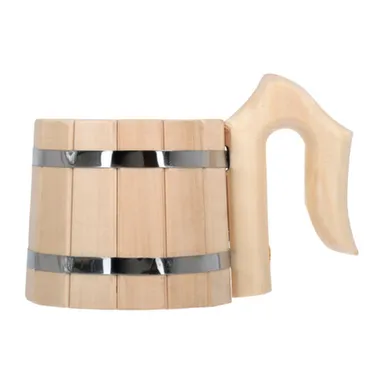 Купить Кружка бондарная из липы С ЛЕГКИМ ПАРОМ, 0,5 л в интернет-магазине Akvilon.kz