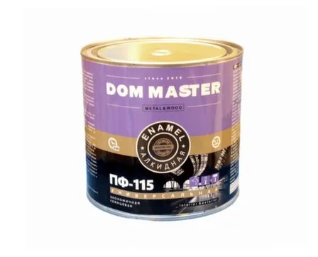 Купить Эмаль ПФ-115 желтая 2,6 кг ДомМастер в интернет-магазине Akvilon.kz