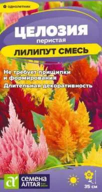 Купить Цветы Целозия перистая Лилипут смесь 0,05 гр, Семена Алтая в интернет-магазине Akvilon.kz