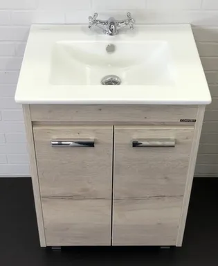 Купить Тумба Марио дуб дымчатый с умыв Quadro 60 см,Comforty в интернет-магазине Akvilon.kz