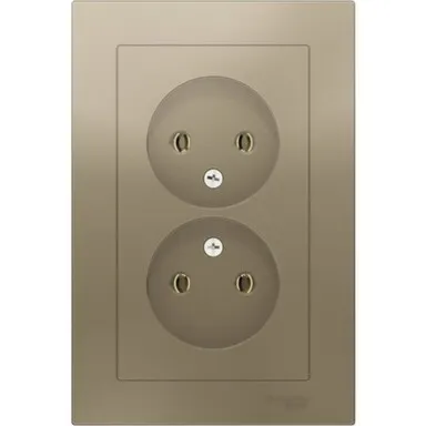 Купить Розетка 2-местная Schneider Electric Atlas Шампань в интернет-магазине Akvilon.kz