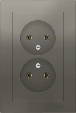 Купить Розетка 2-местная Schneider Electric Atlas Стальной в интернет-магазине Akvilon.kz