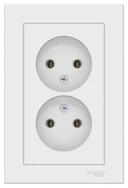 Купить Розетка 2-местная Schneider Electric Atlas Белый в интернет-магазине Akvilon.kz
