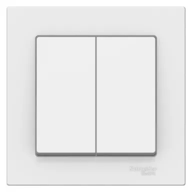 Купить Выключатель 2-клавишный Schneider Electric Atlas Белый в интернет-магазине Akvilon.kz