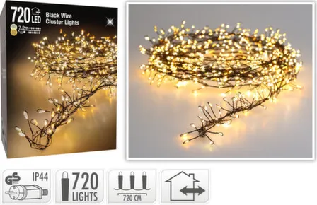 Купить Гирлянда электрическая, теплый белый/экстра теплый белый, 720 led-ламп, длина 720 см, работает от сети на напряжении 220-240 В, адаптер IP44, Koopman в интернет-магазине Akvilon.kz