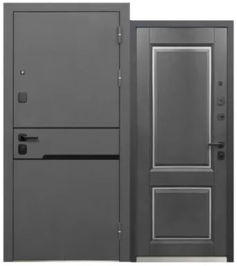 Купить Дверь метал. Luxor МЕТ/МДФ Классика Сатин графит 860мм Правая в интернет-магазине Akvilon.kz