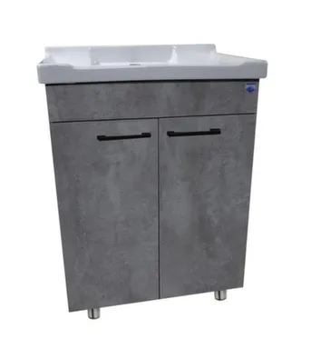 Купить Тумба напольная Neo Breeze c умывальником D-600 60 см, цемент, ORBITA-4 в интернет-магазине Akvilon.kz