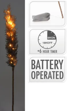 Купить Декорация Ветвь с перьями, подсветка и таймер, длина 118 см, Koopman в интернет-магазине Akvilon.kz