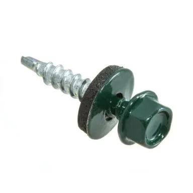Купить Саморезы кровельные с буром 5,5x19 мм, темно-зеленые, 70 шт, Стройбат в интернет-магазине Akvilon.kz