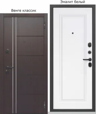 Купить Дверь металлическая 7,5см Вертикаль (венге) 860 мм Эмалит белый Феррони Левое в интернет-магазине Akvilon.kz