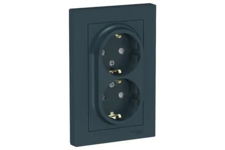 Купить Розетка 2-местная Schneider Electric Atlas изумруд в интернет-магазине Akvilon.kz