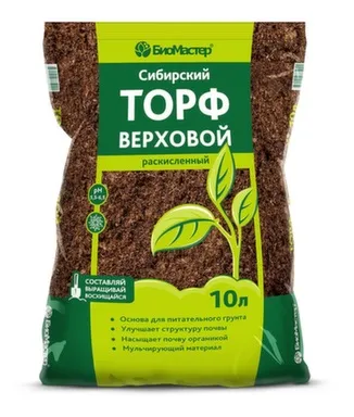 Купить Сибирский верховой торф, раскисленный, 10 л, БиоМастер в интернет-магазине Akvilon.kz