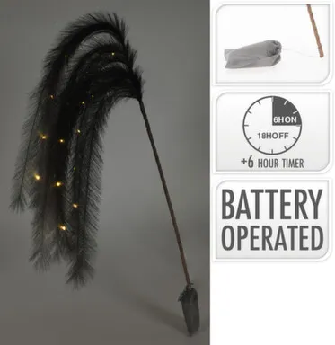 Купить Декорация Ветвь с перьями, подсветка и таймер, длина 130 см, Koopman в интернет-магазине Akvilon.kz