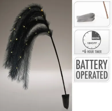 Купить Декорация Ветвь с перьями, подсветка и таймер, длина 130 см, Koopman в интернет-магазине Akvilon.kz