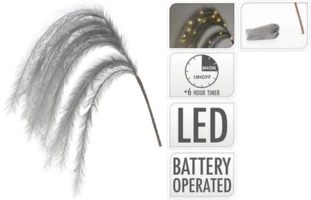 Купить Декорация Ветвь с перьями, подсветка и таймер, длина 130 см, Koopman в интернет-магазине Akvilon.kz
