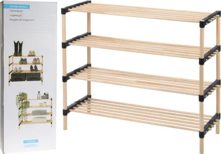 Купить Стеллаж для обуви, 4 полки 76x28x58,5 см, Koopman в интернет-магазине Akvilon.kz