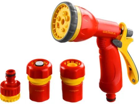 Купить Набор поливочный: пистолет-распылитель+2 соединителя+1 адаптер внешний, Grinda в интернет-магазине Akvilon.kz