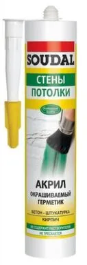 Купить Герметик акриловый белый,280 мл, SOUDAL в интернет-магазине Akvilon.kz