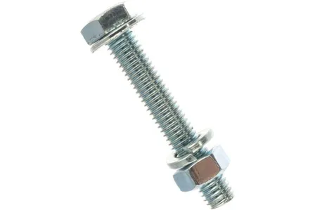 Купить Болты DIN 933 М 8x50 с гайк.и шайб. (белый цинк 3 шт), Стройбат в интернет-магазине Akvilon.kz