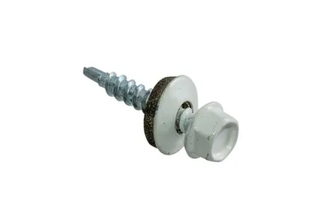 Купить Саморезы кровельные с буром 4,8x28 (белый 60 шт), Стройбат в интернет-магазине Akvilon.kz