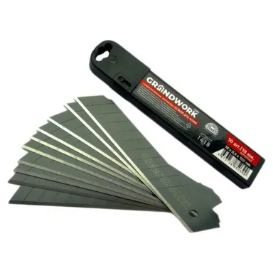 Купить Лезвия сменные 18 мм (10шт), воронёные, Grandwork в интернет-магазине Akvilon.kz