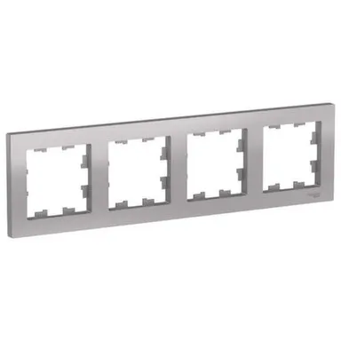 Купить Рамка 4-местная,серия AtlasDesign алюминий в интернет-магазине Akvilon.kz
