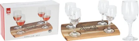 Купить Бокал для виски, 200 мл, 4 шт, с подносом, 29x17x1,5 см, Koopman в интернет-магазине Akvilon.kz