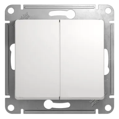 Купить Выключатель 2-клавишный Schneider Electric Glossa Белый в интернет-магазине Akvilon.kz
